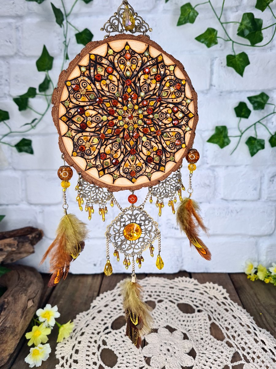 Pyrography dream catcher-Solaris