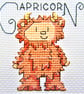 Capricorn star sign zodiac theme small cross stitch digital Download PDF chart - Image 1