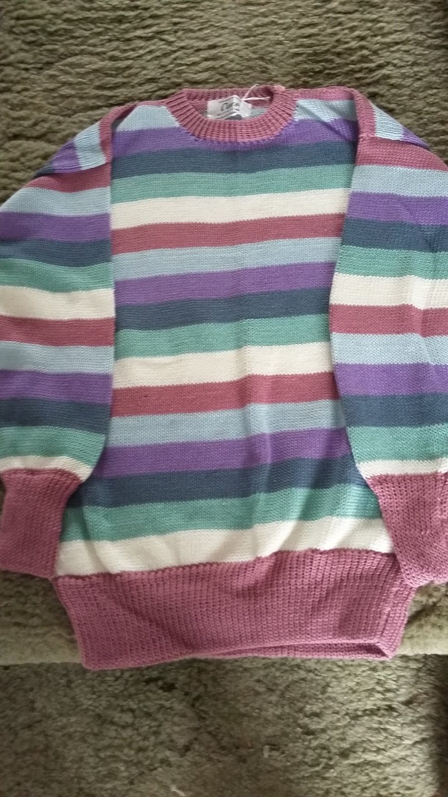 Striped cotton jumper in pastel colours. Seconds Sunday.