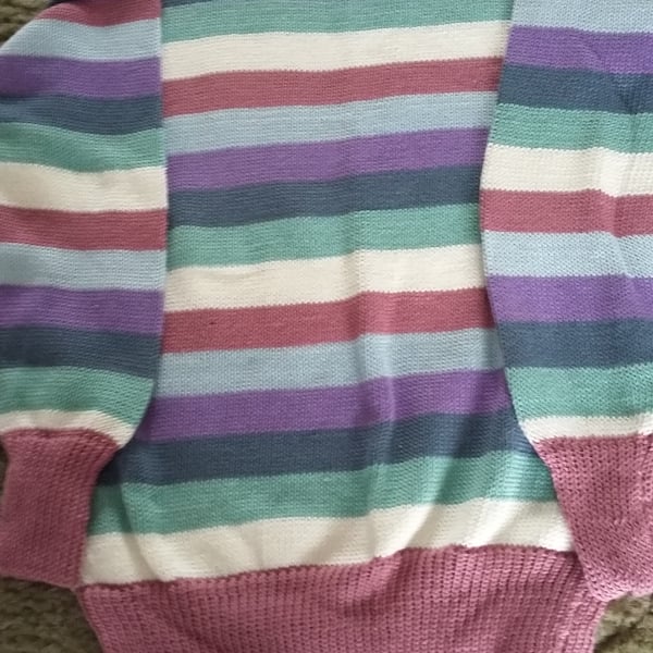 Striped cotton jumper in pastel colours. Seconds Sunday.