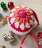 Crochet Christmas Baubles Set of 4 - Bright Colours - Tree Decorations - Image 3
