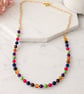 Colourful Long Beaded Necklace – Handmade Statement Jewellery – 30 Inch Necklace