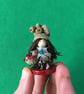 Tiny Button Fairy With A Basket And An Acorn Cup Hat