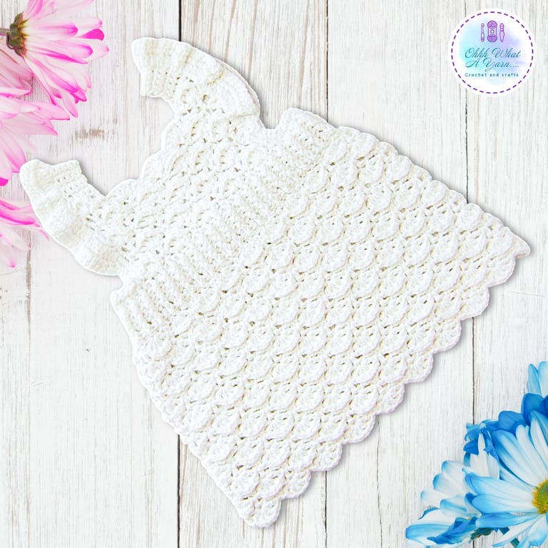 Off white cotton frilly baby pinafore dress. Crochet baby sun dress. 0-3 months