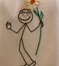Tote shoulder bag, quirky stickman, flower power,  boho, pride, festival  - Image 2