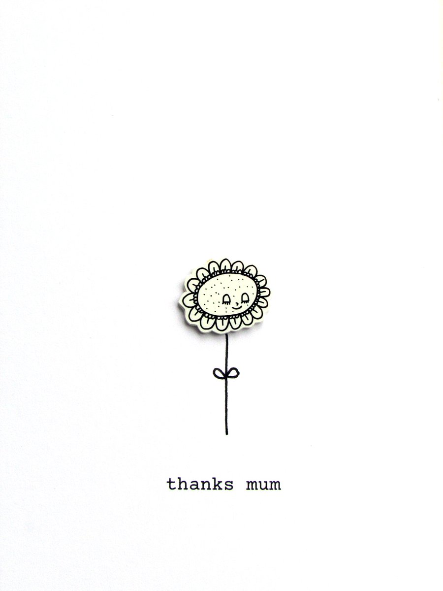thanks mum - daisy -  handmade mother's day card
