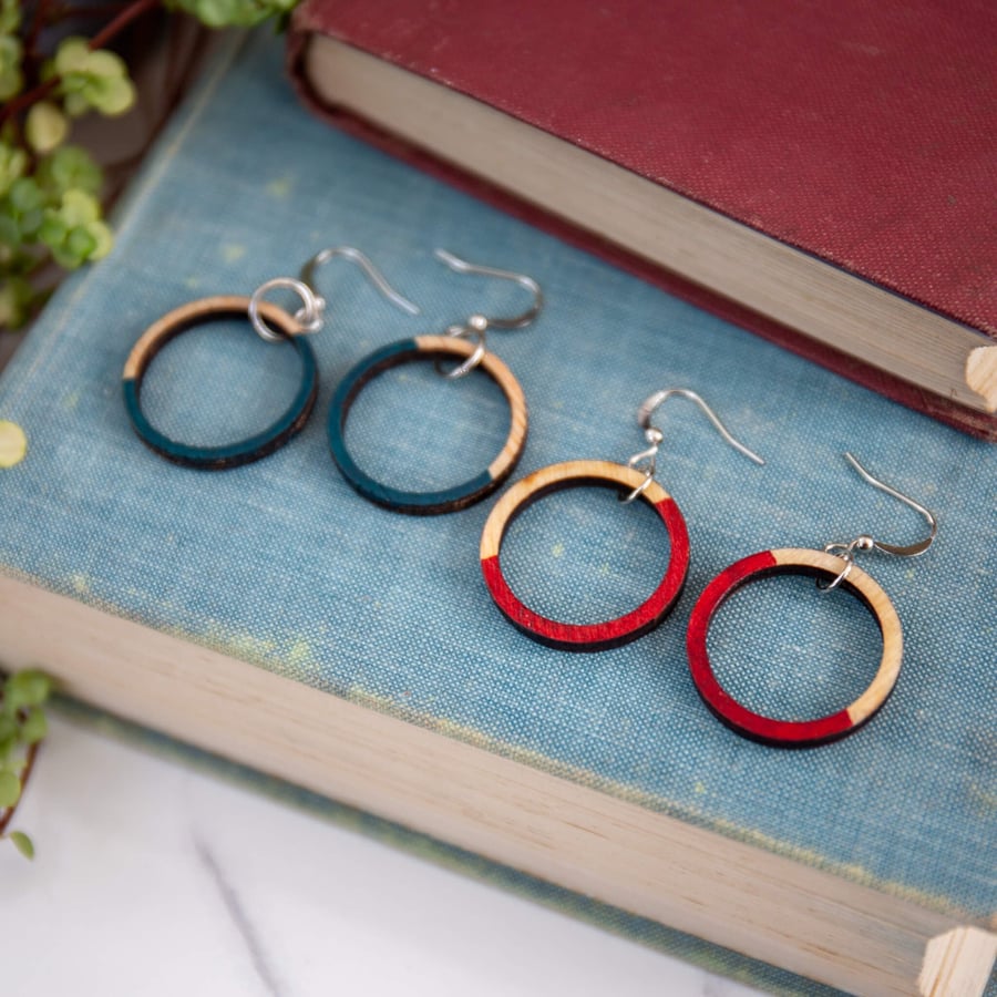 Laser Cut Out Circle Earrings