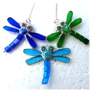 Trio of Dragonflies Suncatcher Stained Glass 014