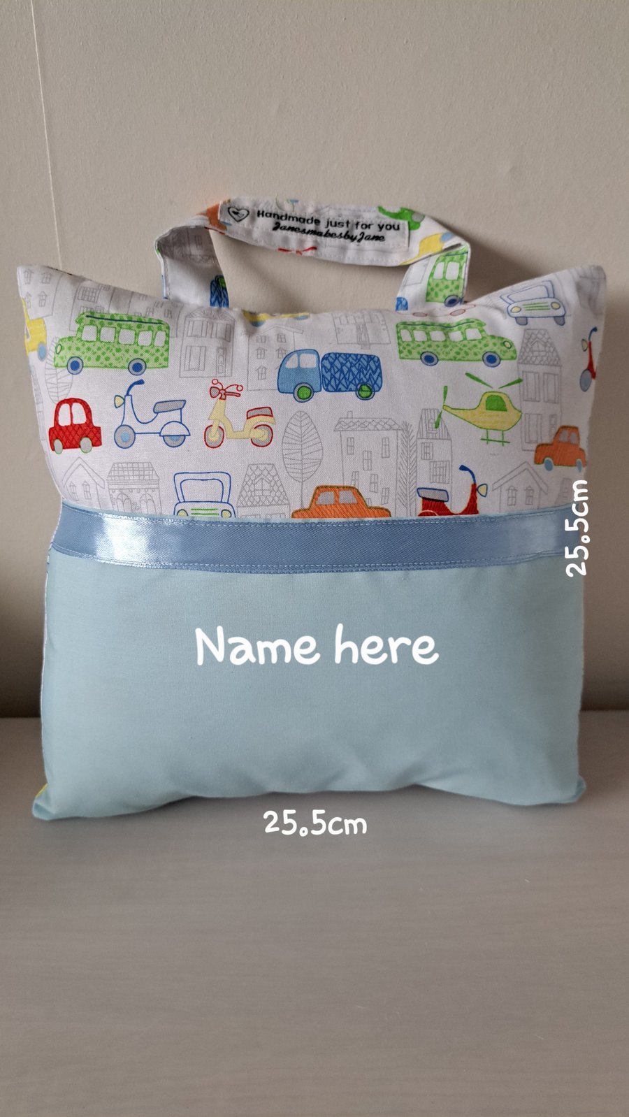 Blue, Childrens Book Pillow Cover, Nap Time Blanket storage,  Snuggle Cushion. 