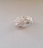Statement  sterling silver ring with natural quartz and CZ. 925 Silver.  - Image 7