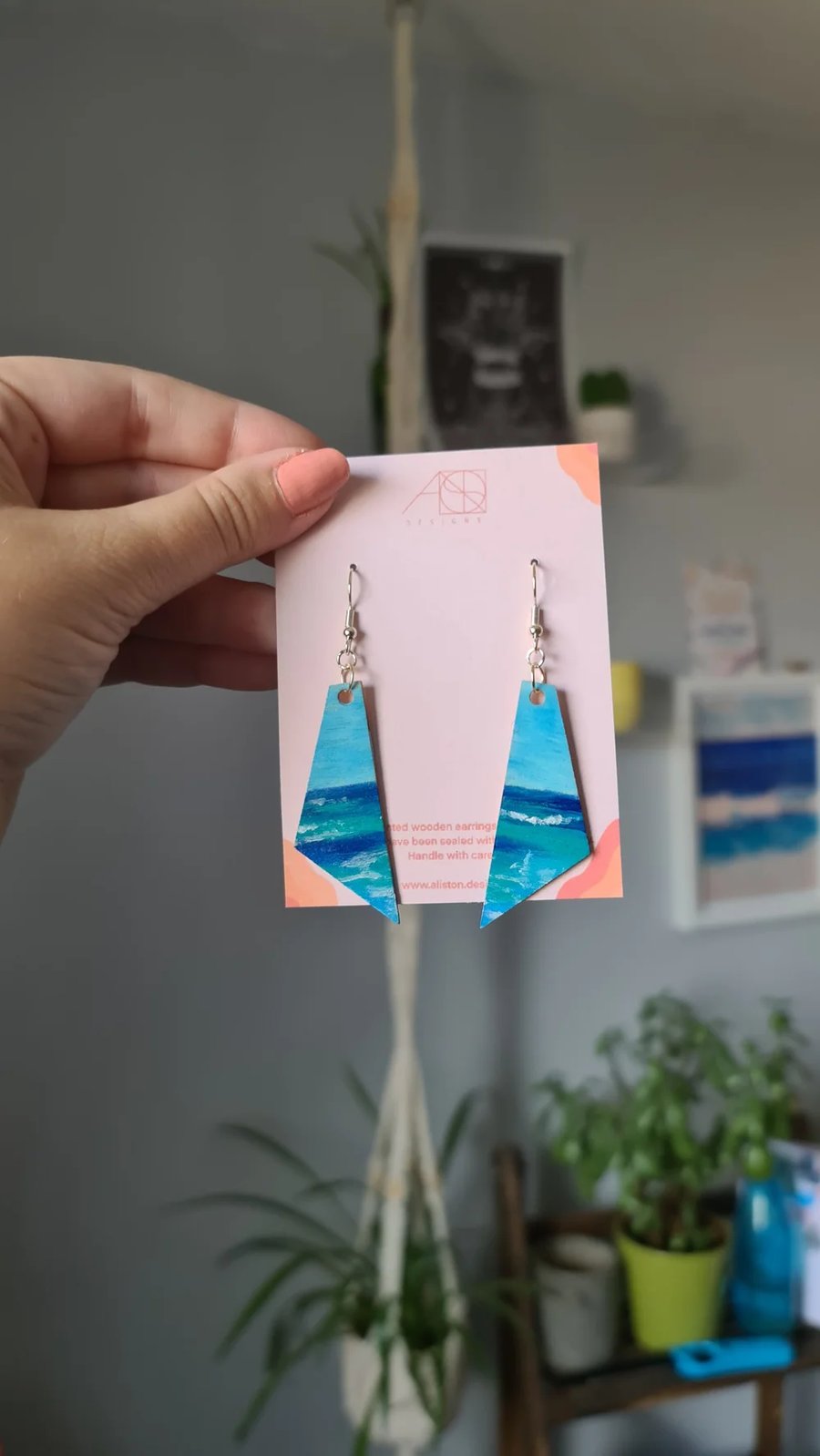 Hand Painted Hook Earrings