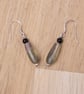 Fluorite drop and black onyx gemstone sterling silver earrings - Image 5