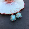 CUSTOM LISTING for ROW Aqua & Copper Glass Lampwork Bead Earrings
