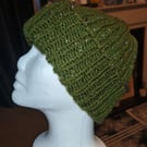 Stylish Handmade knit ribbed beanie hat 