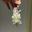 Handmade beaded flower bouquet keychain