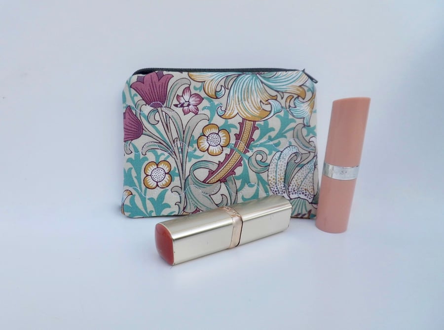 SOLD purse in Golden Lily fabric small make up bag