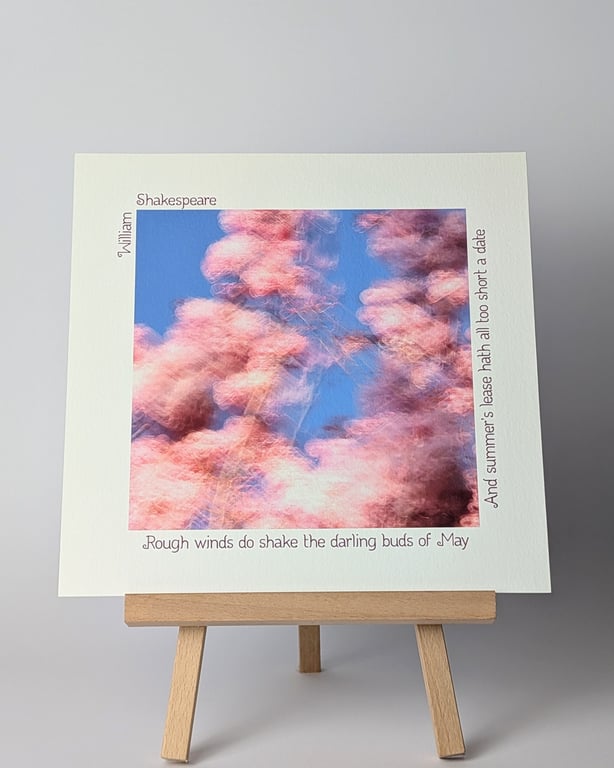 Impressionist Cherry Blossom Photography Print With Shakespearean Sonnet Quote