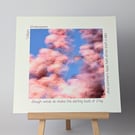 Impressionist Cherry Blossom Photography Print With Shakespearean Sonnet Quote