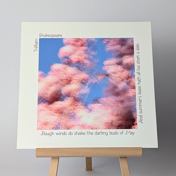 Impressionist Cherry Blossom Photography Print With Shakespearean Sonnet Quote