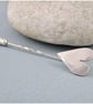 Sterling Silver Hammered Heart Tie & Lapel Stick Pin-Brooch - Image 3