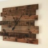 Rustic pallet wood wall clock. Burnt numbers. Large 85cm x 74cm Free Shipping!