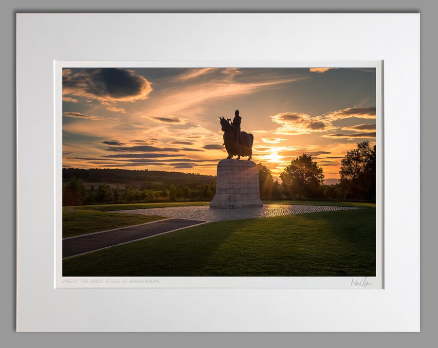Robert the Bruce statue Bannockburn Stirling - A3 (50x40cm) Unframed Print