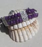 Purple Jade & Amethyst Gemstone Crystal Bracelet "Violet Haze" - Image 2