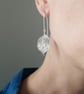 Silver Honesty Seed Pod Handmade Earrings - Image 5