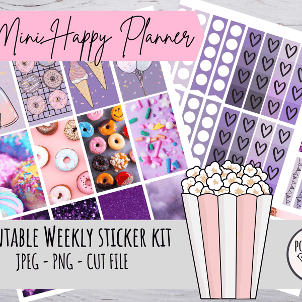 Mini Happy Planner Weekly Kit Vertical Planner Stickers Printable