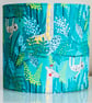 round drum table-lamp lampshade rainforest jungle sloth giraffe nursery child's  - Image 2