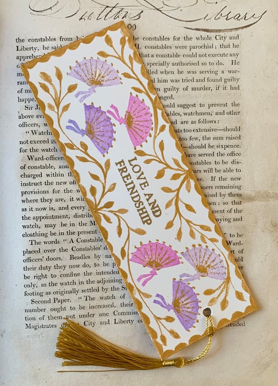 Love and Freindship Handmade Jane Austen Bookmark