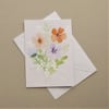 art painting original hand painted floral blank greetings card ( ref F 530.B5 )