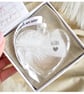 Nan Memorial Feather Bauble, In Memory of Nan, Heart Glass Christmas Ornament, R - Image 1