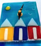 Beech Huts fused glass clock - Image 2