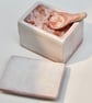 Blush pink salt box with spoon - Image 1
