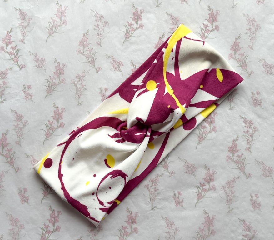 Women's Twist Knot Headband-Hairband Knot-Jersey Twist Headband-Abstract-HA009