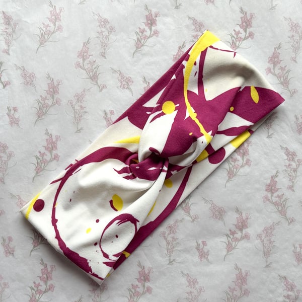Women's Twist Knot Headband-Hairband Knot-Jersey Twist Headband-Abstract-HA009