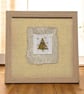 Hand embroidered Christmas card, Christmas decoration, artwork for framing