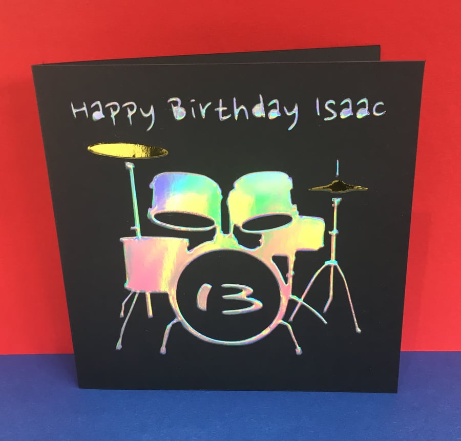 Personalised Drums Birthday Card - Drumming, Drummer