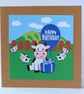 Farm Birthday Card with Cow 