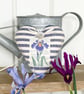 IRIS FABRIC HEART DECORATION - indigo stripes - Image 3
