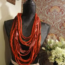 Handmade upcycled Gothic Boho infinity scarf Valentine's Victorian Vampire.