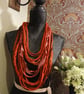 Handmade upcycled Gothic Boho infinity scarf Valentine's Victorian Vampire.