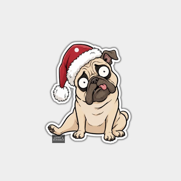 Unique Funny Christmas Gift Tags For Adults, 6pk - Cute Sitting Cheeky Dog
