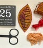 Textile Leaf Hand Embroidered Brooch - Image 1