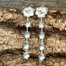 Sterling silver floral cascade earrings