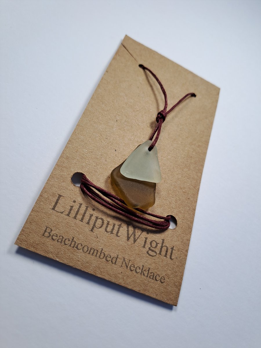 Beachcombed Necklace, Sea Glass and Cotton Cord