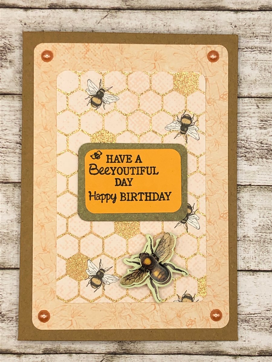 Bee themed Birthday card