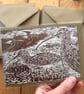 Curlew woodcut greeting card
