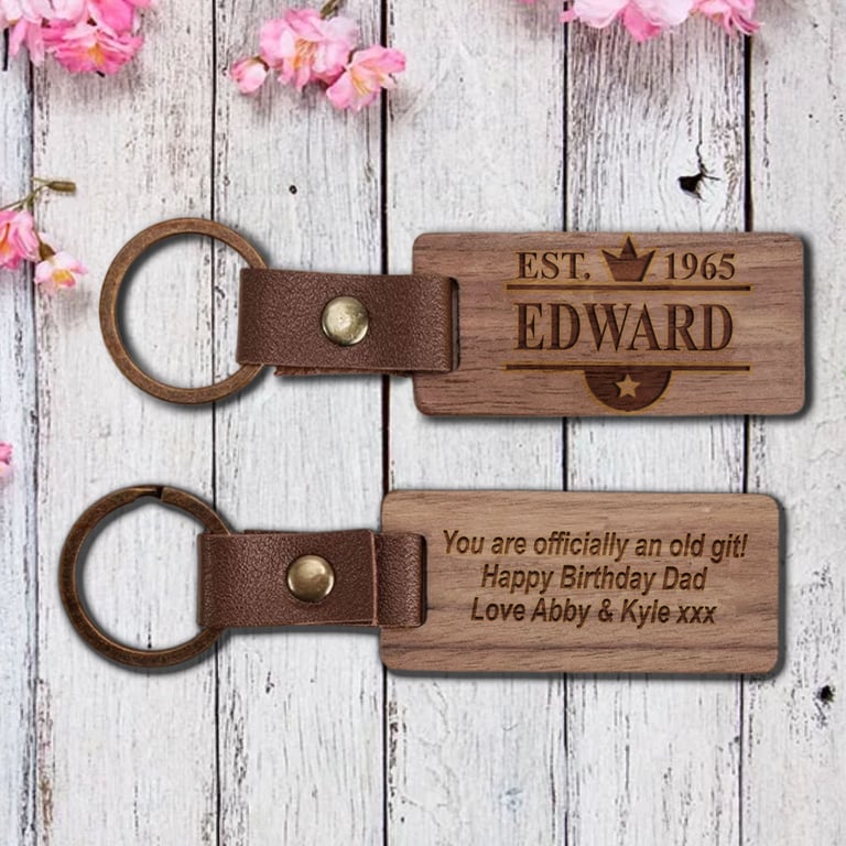 60th Birthday Gift - Personalised Keyring - for Brother Husband Dad Granddad